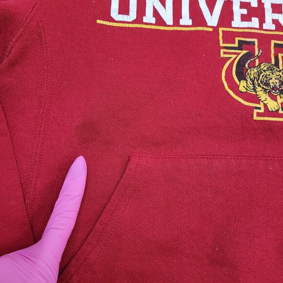 Vintage Y2K Tuskegee University Hoodie Women Small 19x23 Red - Picture 6 of 15